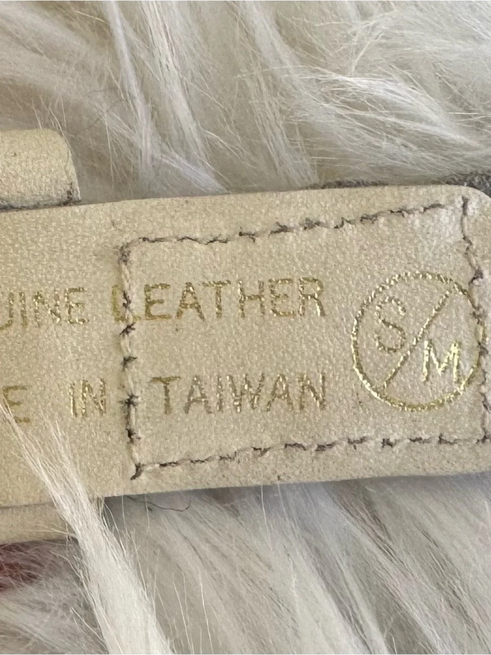 Vintage Braided Leather Belt in Light Cream